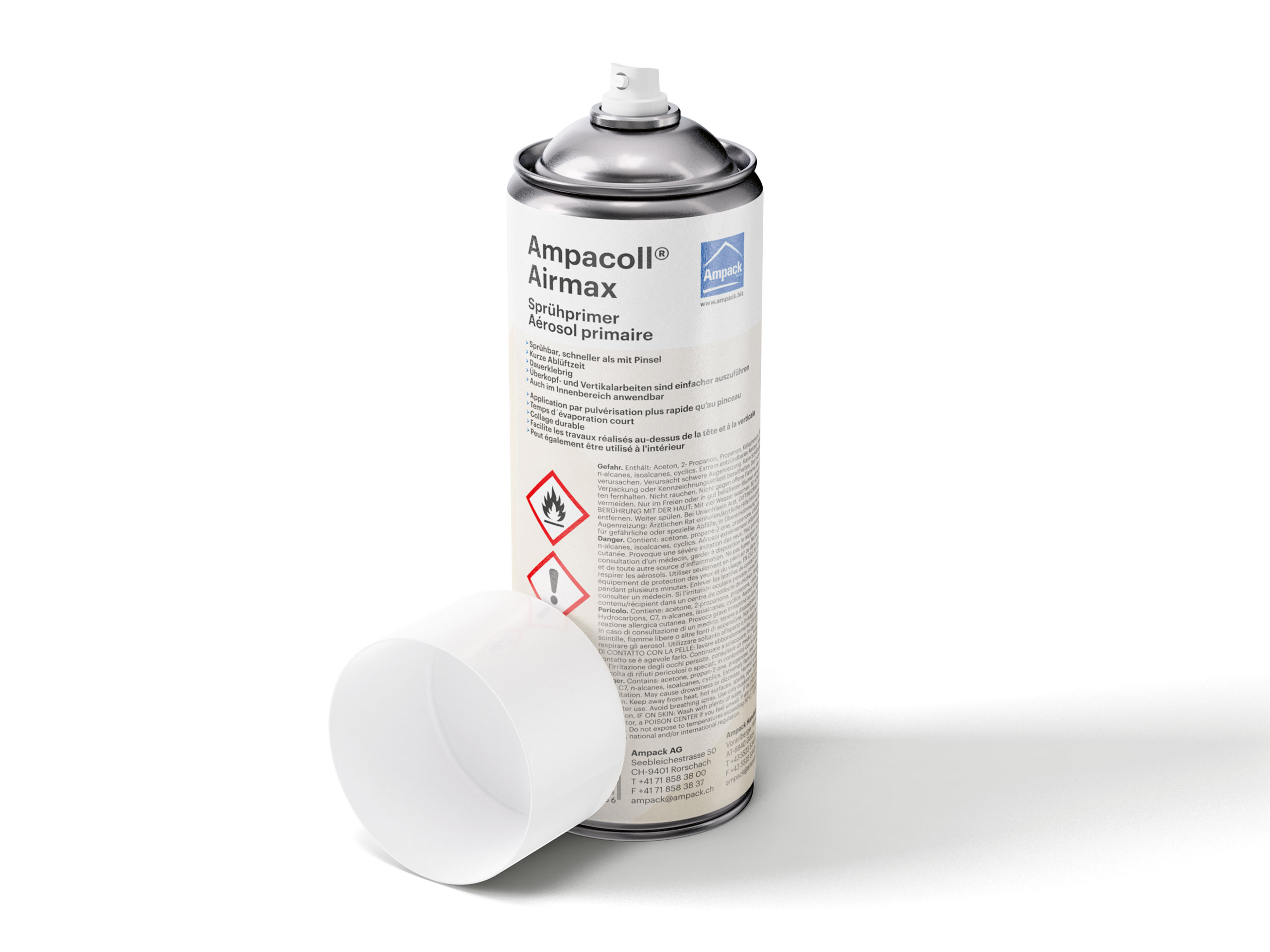 Ampacoll Airmax Sprühprimer (500 ml) – Dauerklebrige Haftgrundierung für poröse Untergründe
